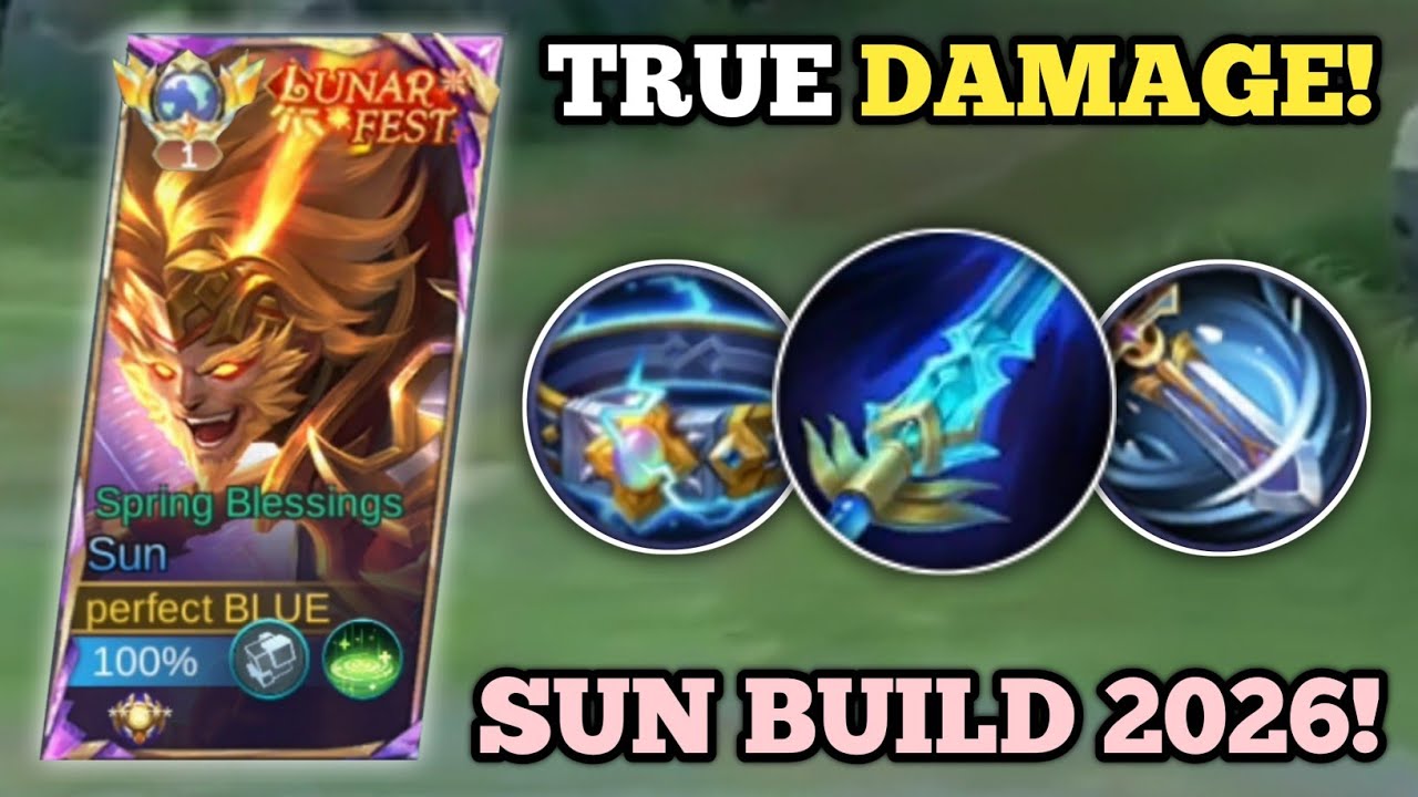 SUN TRUE DAMAGE 2026! (100% broken!🙉) SUN BEST BUILD AND EMBLEM -MLBB
