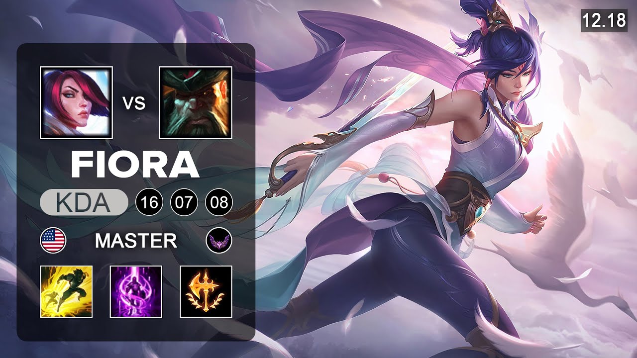 T1 Zeus Fiora vs GangPlank Top - NA Master - Patch 12.18 Season 12