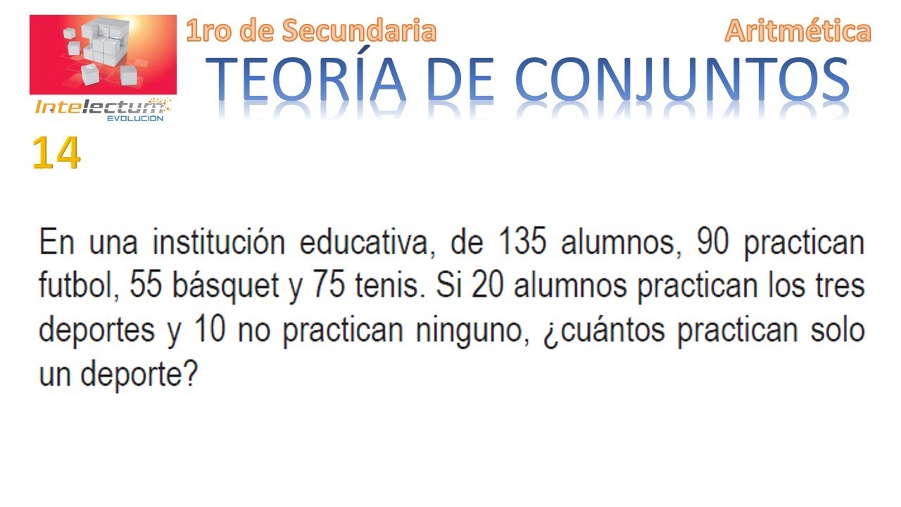 14 Teoría de conjuntos - Problemas de tres conjuntos - Intelectum - Aritmética – Matemática.