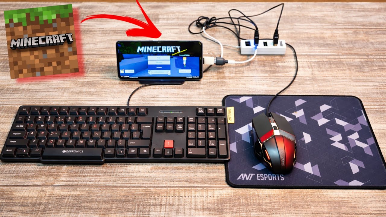 Playing Minecraft in Mobile with Keyboard & Mouse 🔥 #minecraft#gamer#minecraftpocketedition