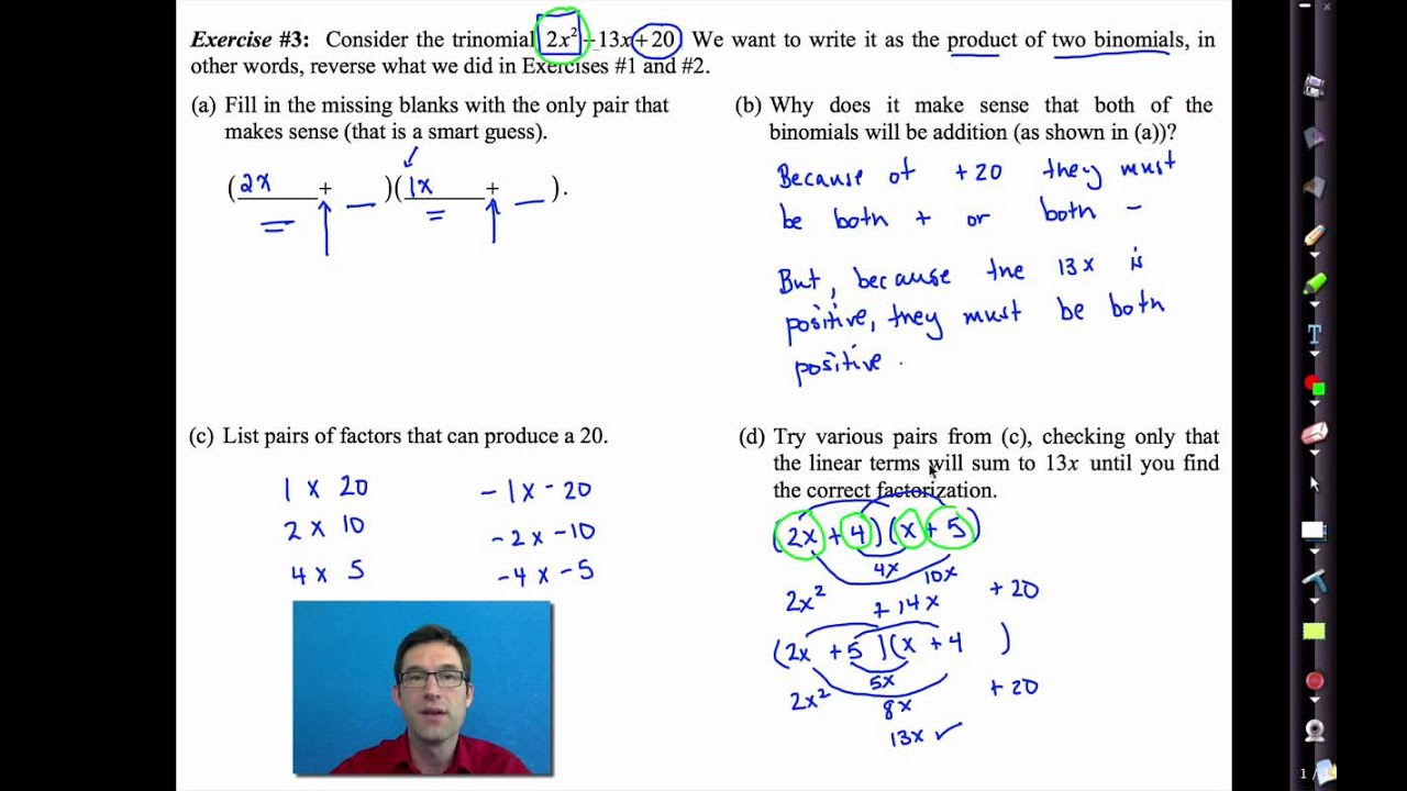 Common Core Algebra I.Unit #7.Lesson #5.Factoring Trinomials