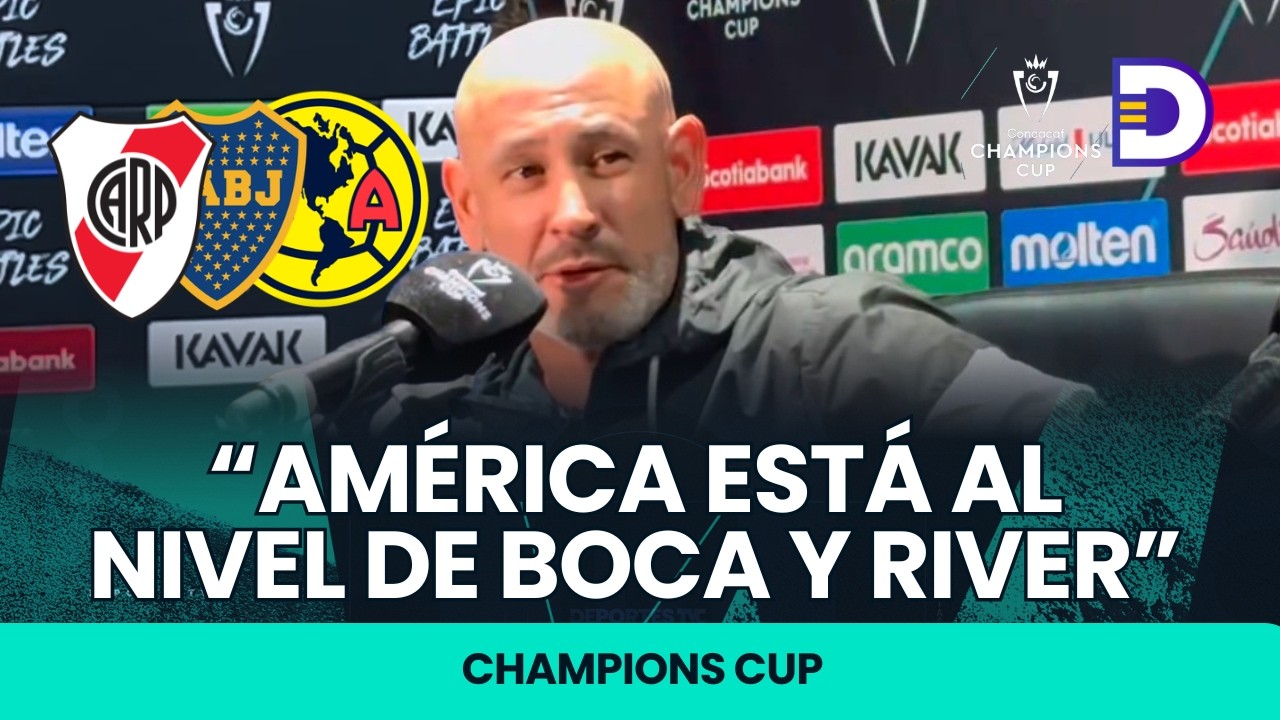 Eduardo Espinel y Edrick Menjívar en conferencia de prensa previo al América vs Olimpia