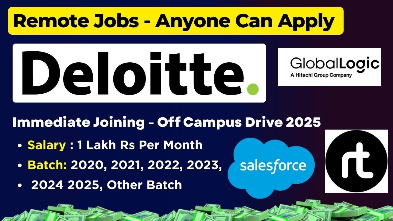 🔥Pilne zatrudnienie | Deloitte Hiring - wynagrodzenie 12 lakh | Global Logic, Salesforce, RTCamp ...