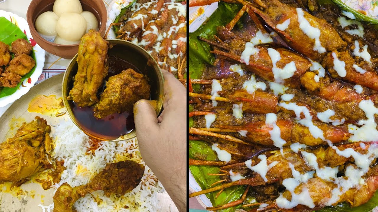 জমজমাট ষষ্ঠী | বাংলা চিকেন কষা,গলদার মালাইকারি,চর্বির বড়া | SASTI SPECIAL LUNCH