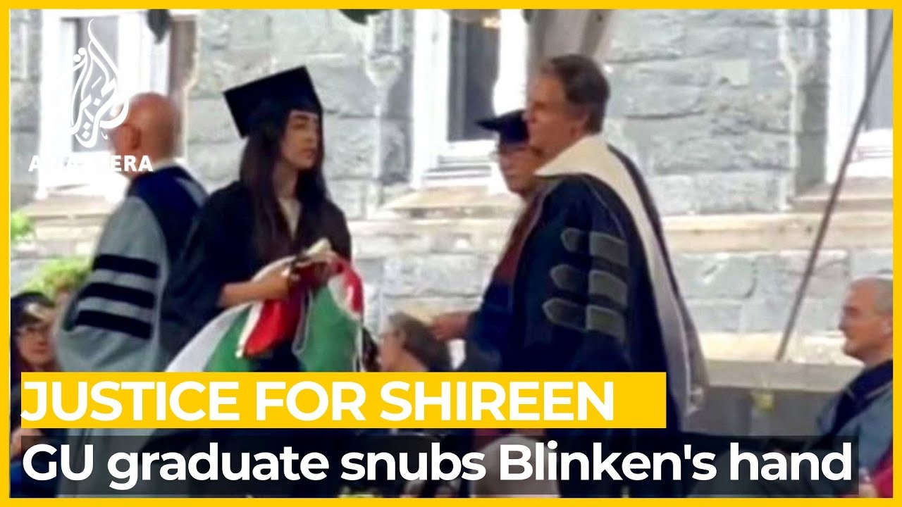 Palestinian-American student snubs Blinken at graduation ceremony