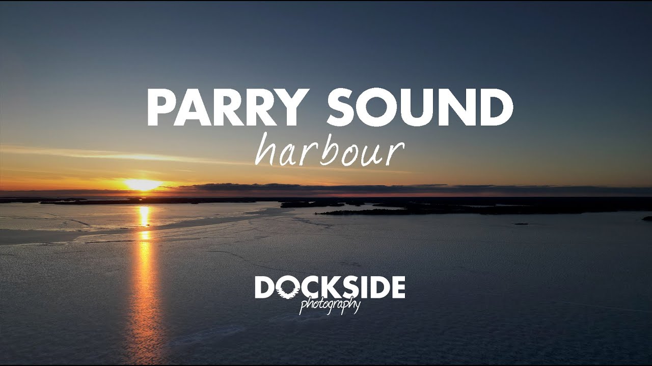 Aerial Footage of Parry Sound harbour in the winter with DJI Mini 3 Pro
