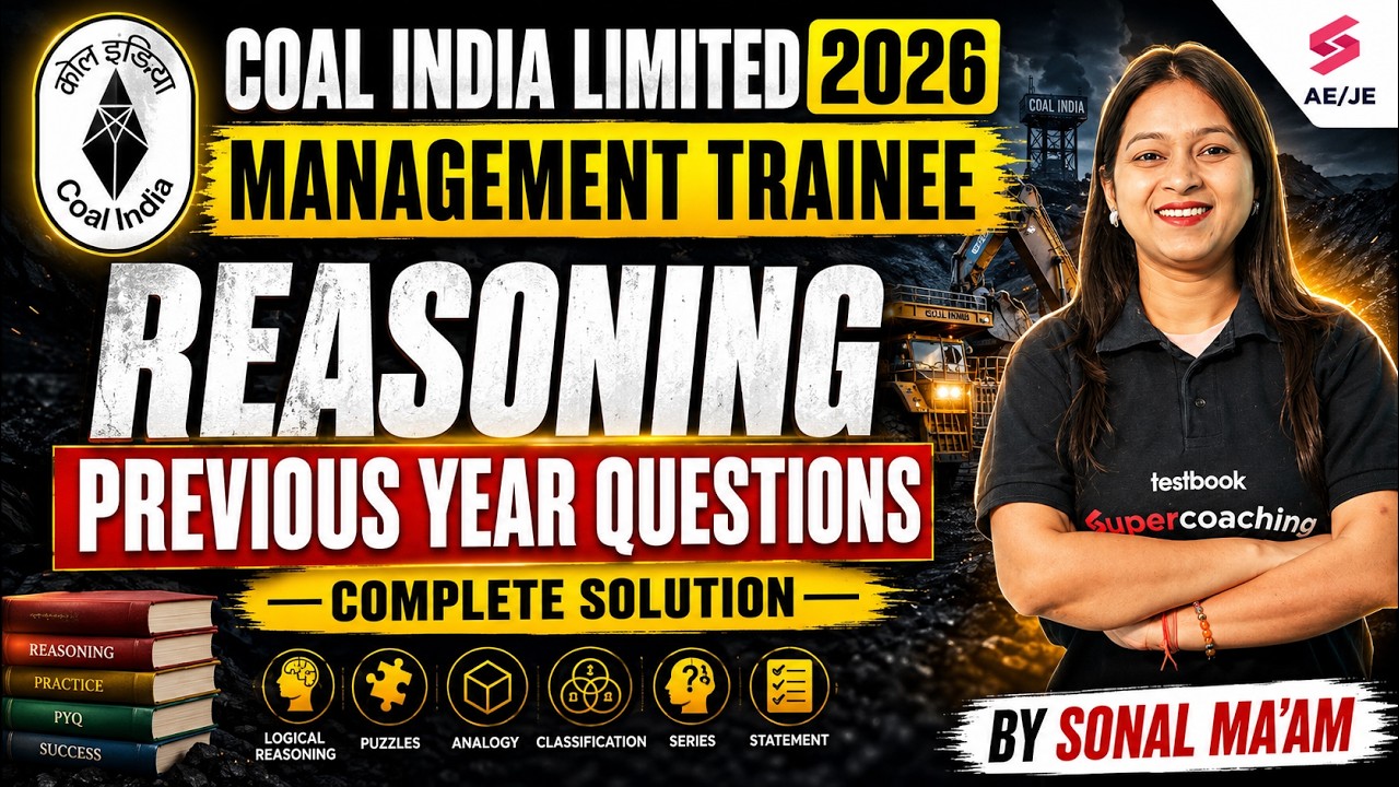 Coal India Limited Previous Year Question Paper | CIL MT Reasoning PYQ Solution | Sonal Mam