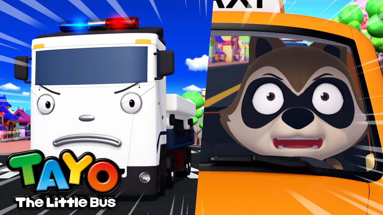 Super Police Car caught Bad Raccoon! | Rescue Team Stories | Cartoon for Kids | Tayo the Little Bus