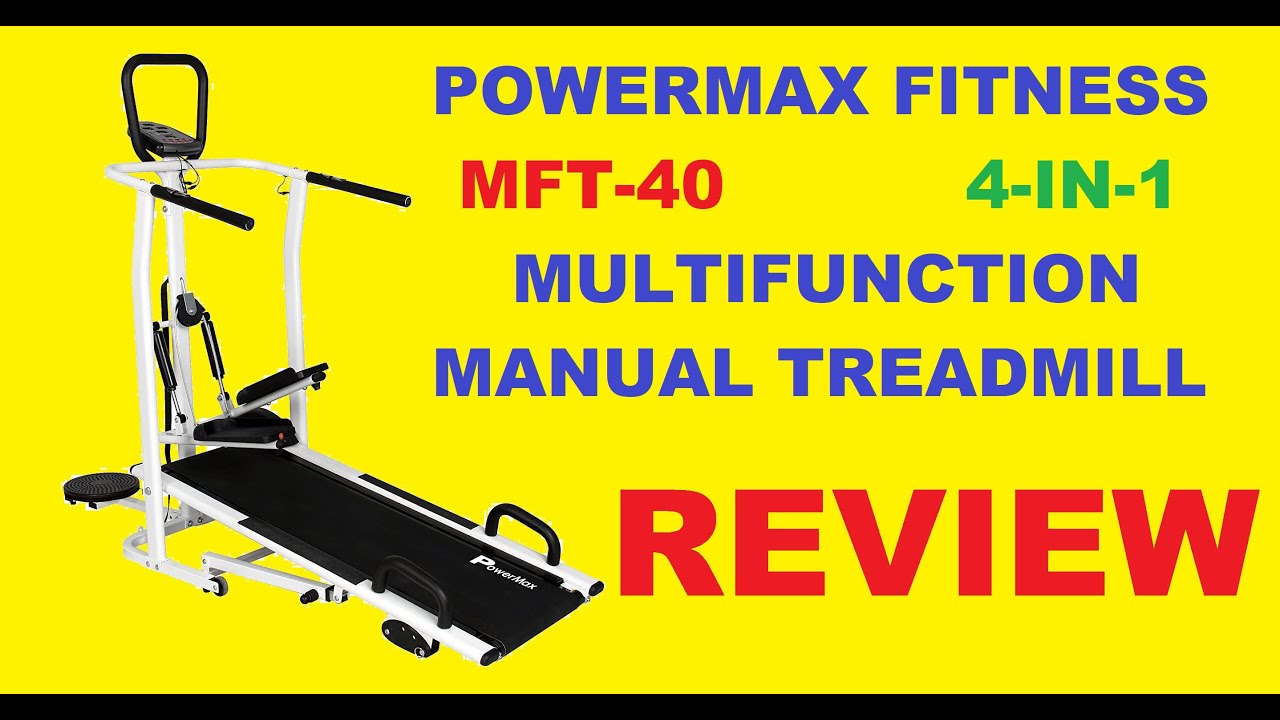 PowerMax Fitness MFT-410 Manual Treadmill ✅ | 4-in-1 Multifunction