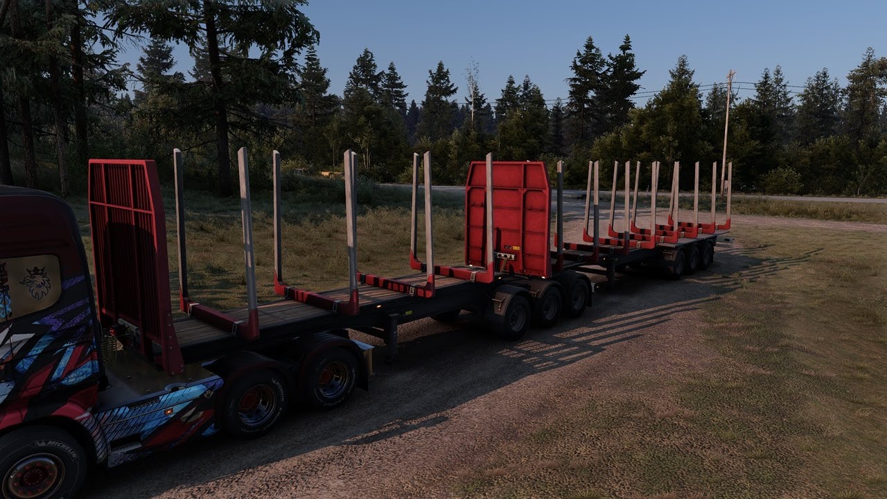 🚚𝐄𝐓𝐒𝟐 𝟏.57 𝐅𝐫   Remorque SCS porte bois "double"🚚