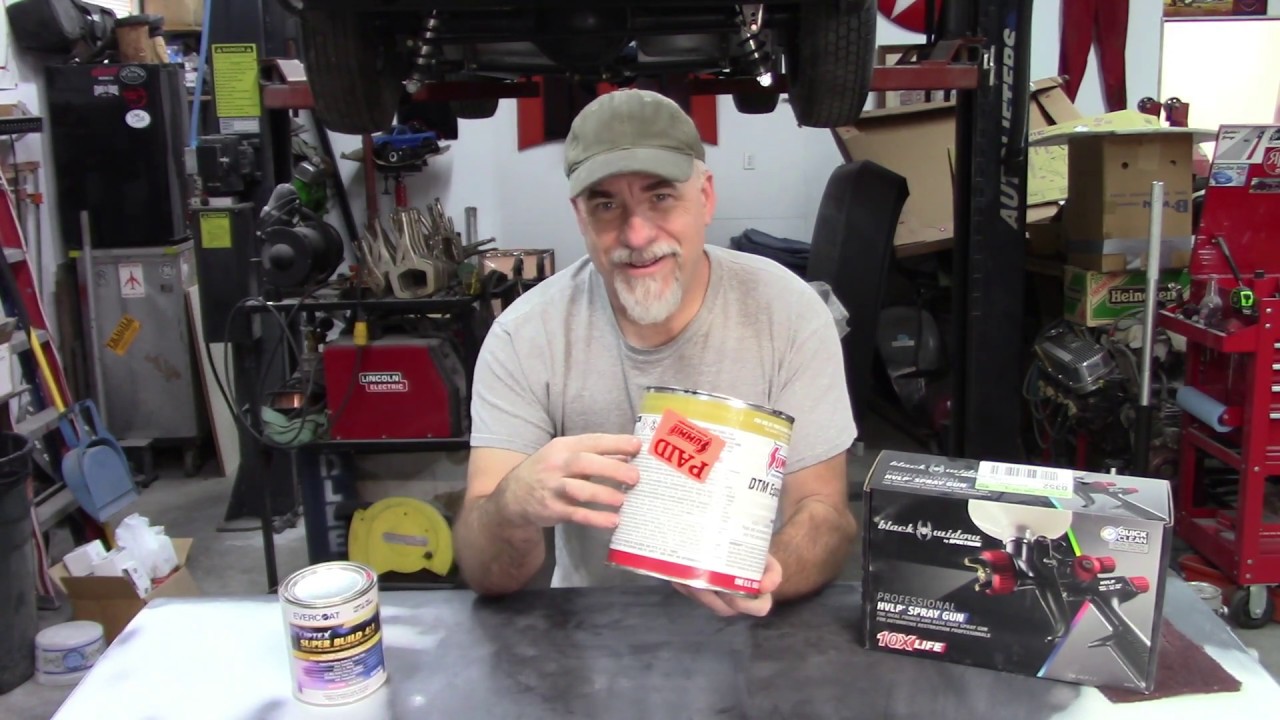 Spraying Summit Racing epoxy primer with Harbor Freight Black Widow spray gun. 1968  mustang. Jade.