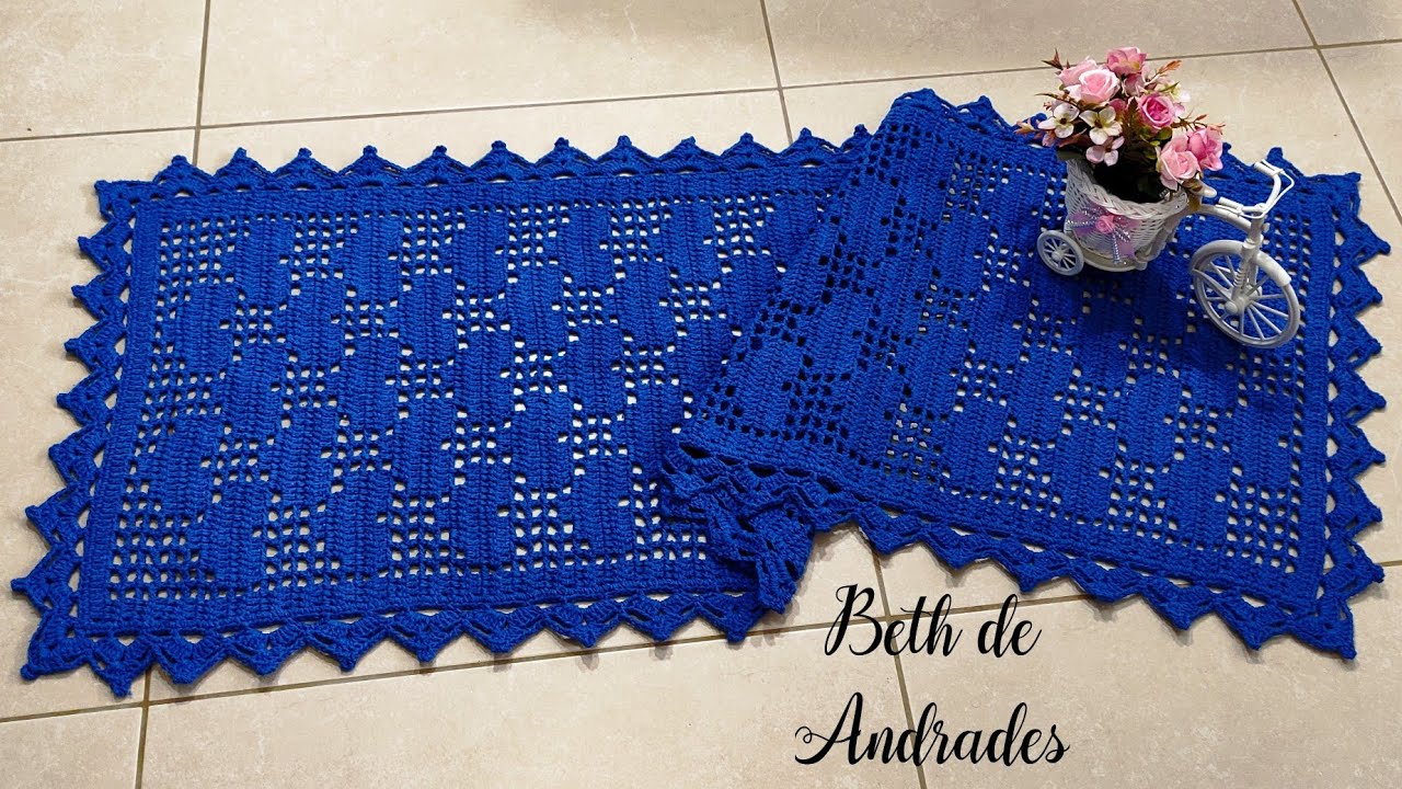 Tapete de crochê coraçõezinhos💙 primeira parte