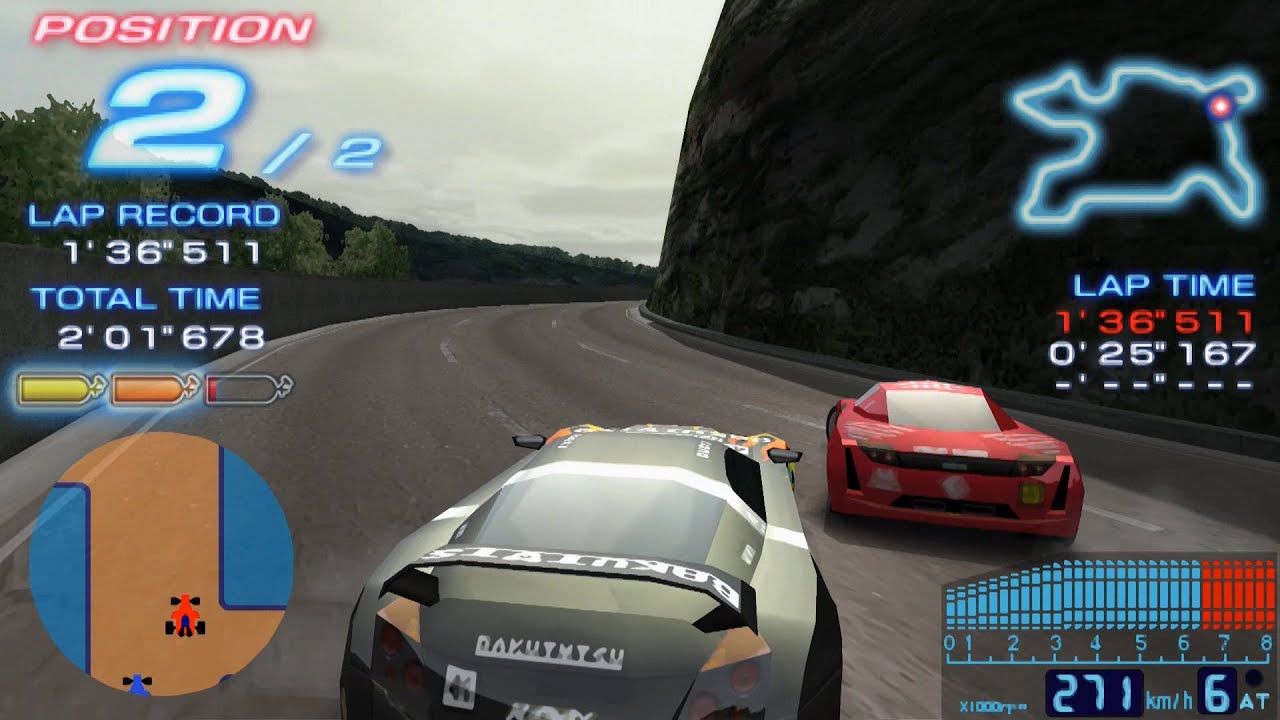 Ridge Racer 2 (PSP): defeating Red Comet with Class 4 machine (no commentary)