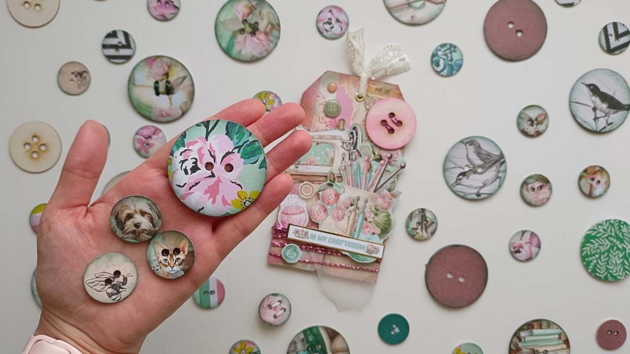 BOTONES DE PAPEL para Scrapbooking, journal, mix media... DIY