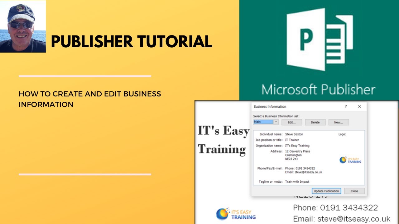 How to set or create Business information in Microsoft Publisher