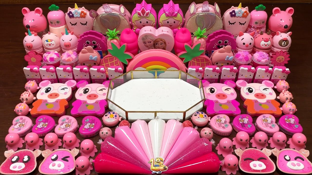 RELAXING WITH PINK PEPPA PIGS PIPING BAGS - Mixing Random Things Into Slime ! Satisfying Slime #1288