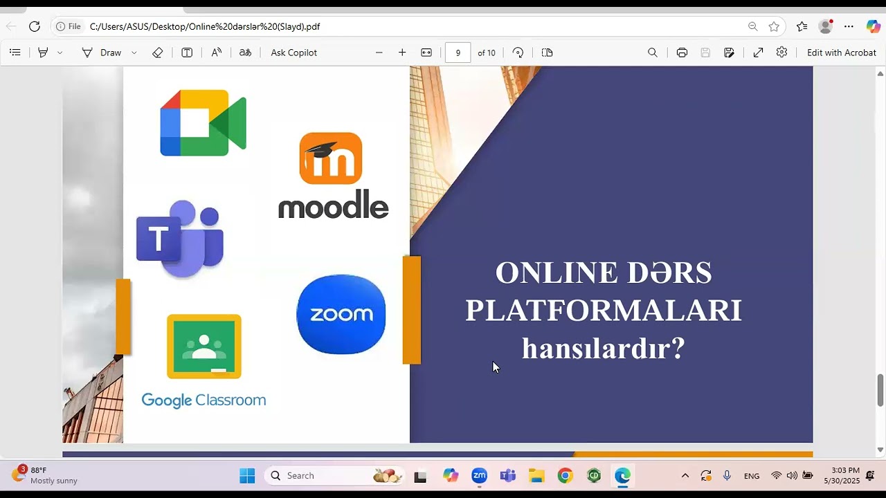 Online dərslər