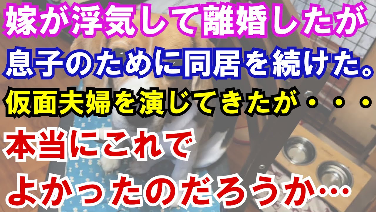 【修羅場】嫁が浮気して離婚したが息子のために同居を続けた。仮面夫婦を演じてきたが・・・本当にこれでよかったのだろうか…