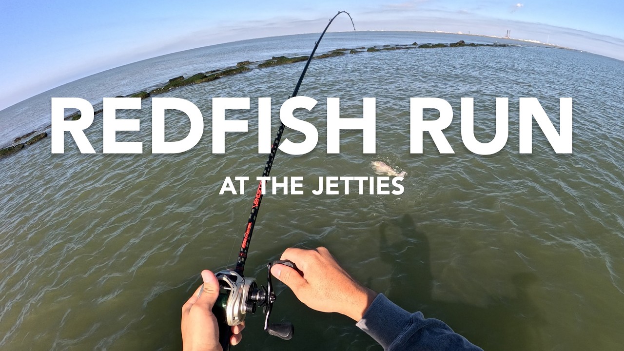ЭТО ЛУЧШЕЕ время для рыбалки на ПРИЧАЛЕ | Redfish Run | Texas Jetty Fishing