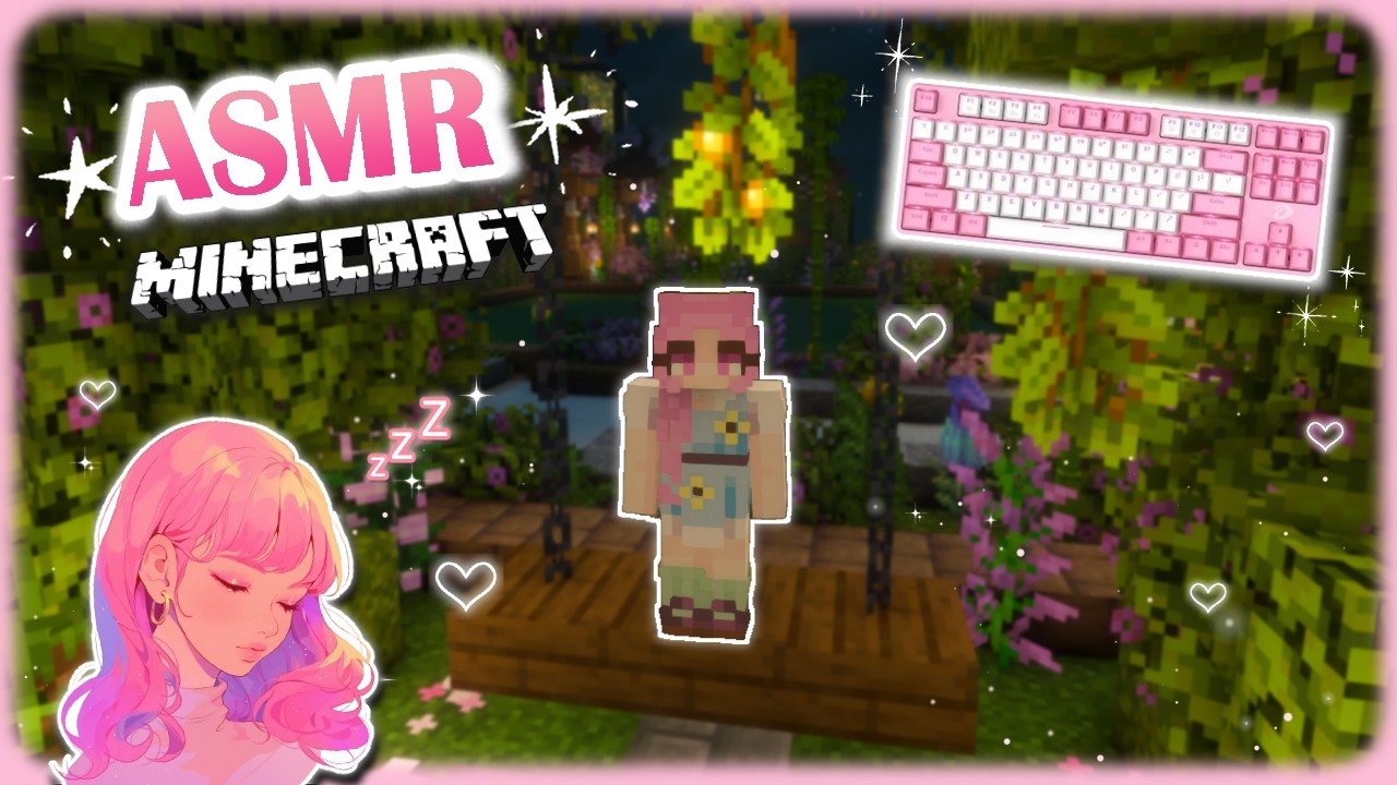 Minecraft ASMR ♡ – Building for a Build Competition 🌷 Keyboard Sounds & Whispered ✨