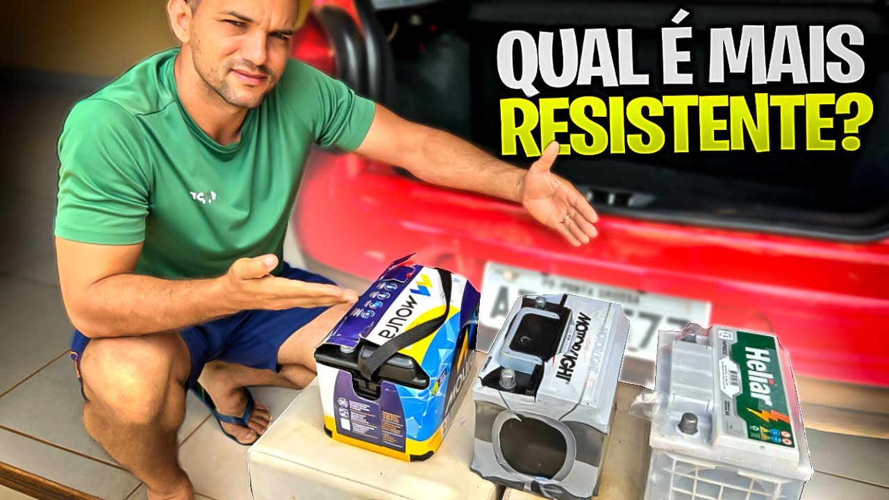 Qual bateria vai ganhar no meu teste de eficiência? Moura, Heliar ou Motorlighi? Vamos testar!