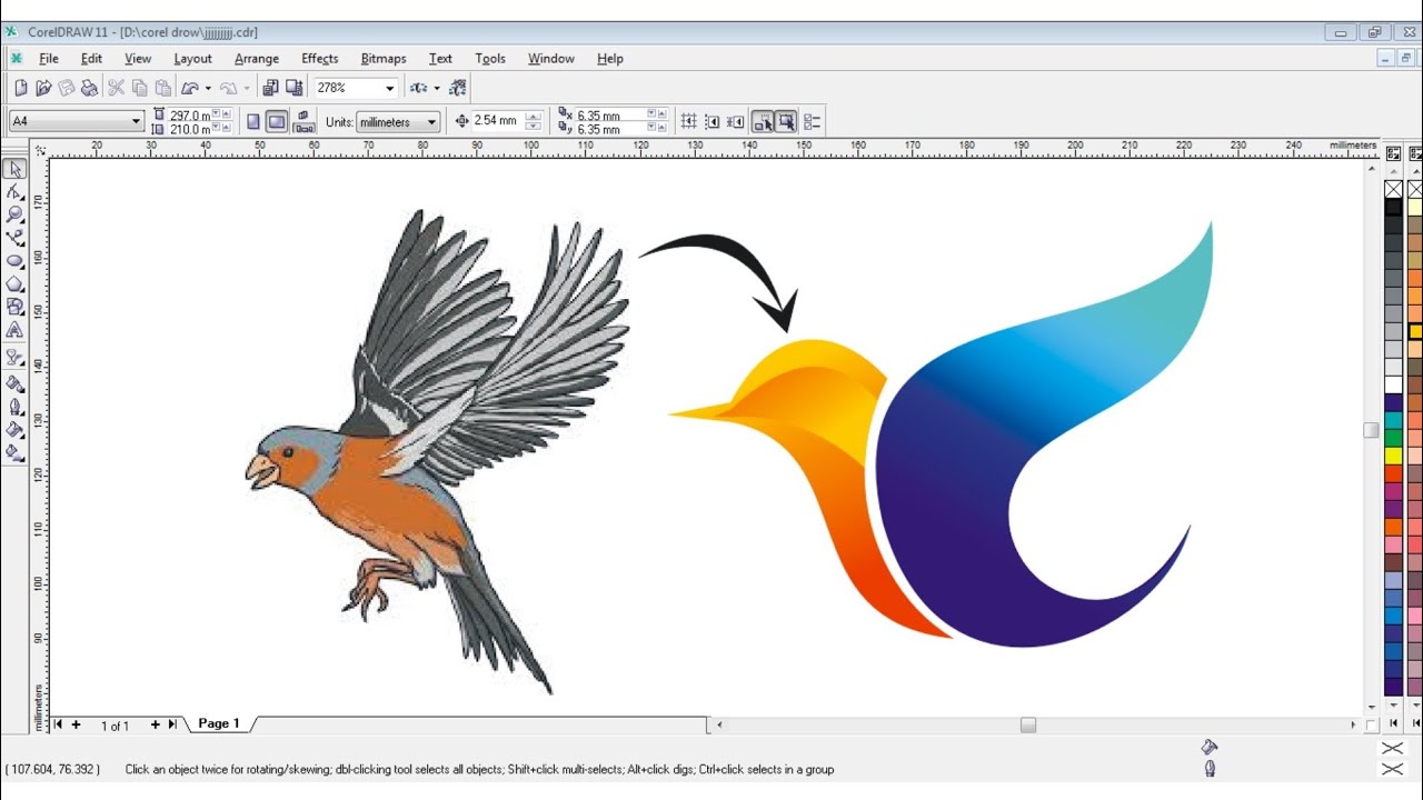 Corel draw Tutorial - Professional Bird Logo Design ।#coreldraw