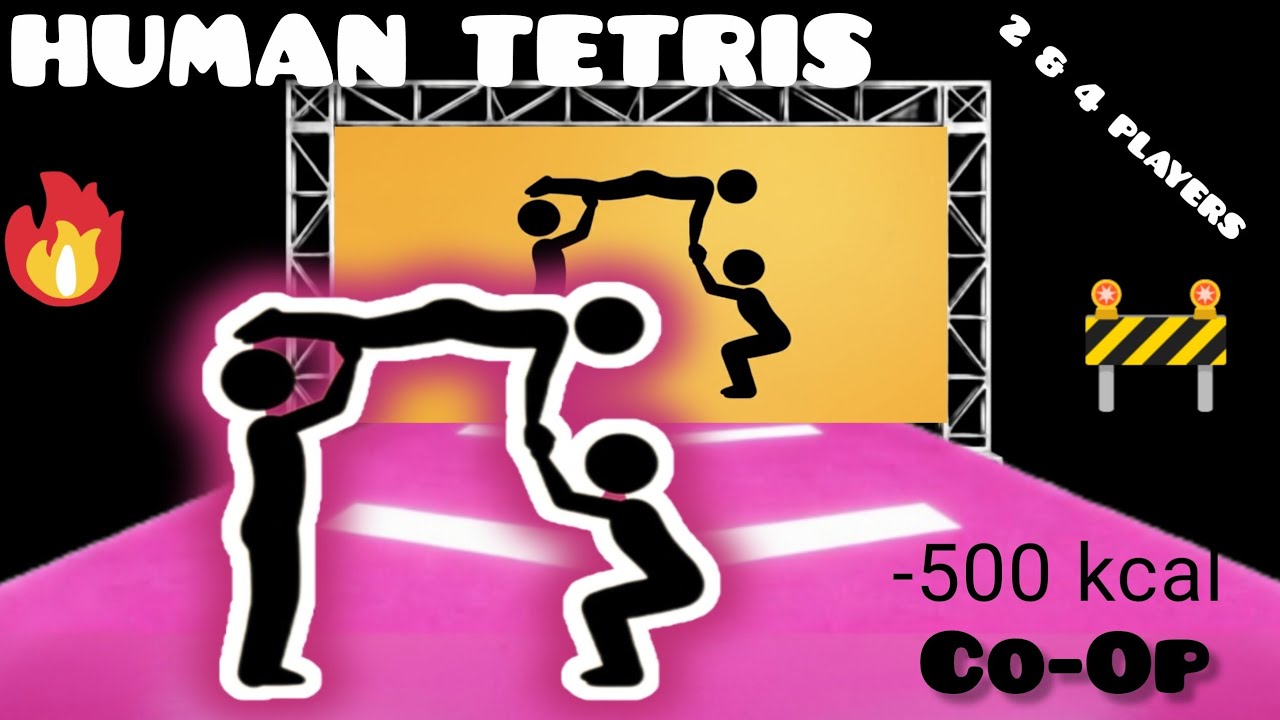 HUMANTETRIS | IMMERSIVE WARM UP | BURN 500 kcal | CO-OP 4 PLAYERS #humantetris #posechallenge #hard