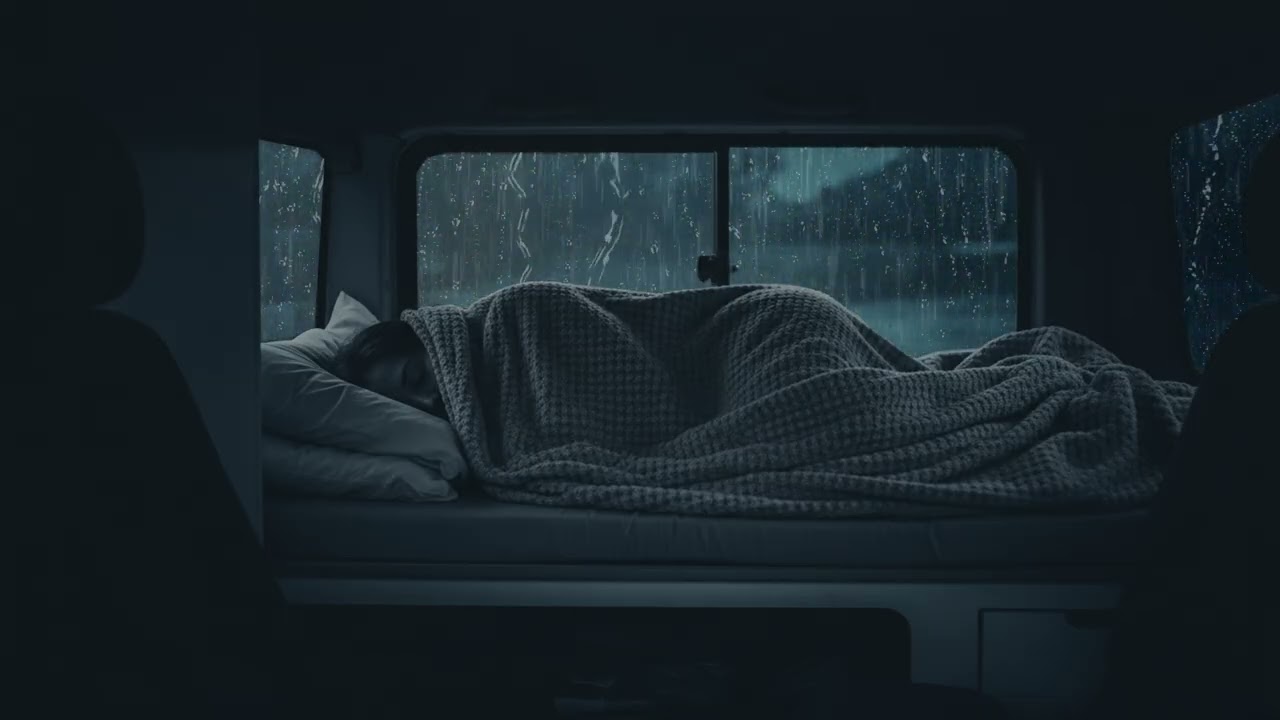 Thunderstorm Inside the Car | Intense Rain Sounds for Sleeping Fast | Calm Night Rain Ambience