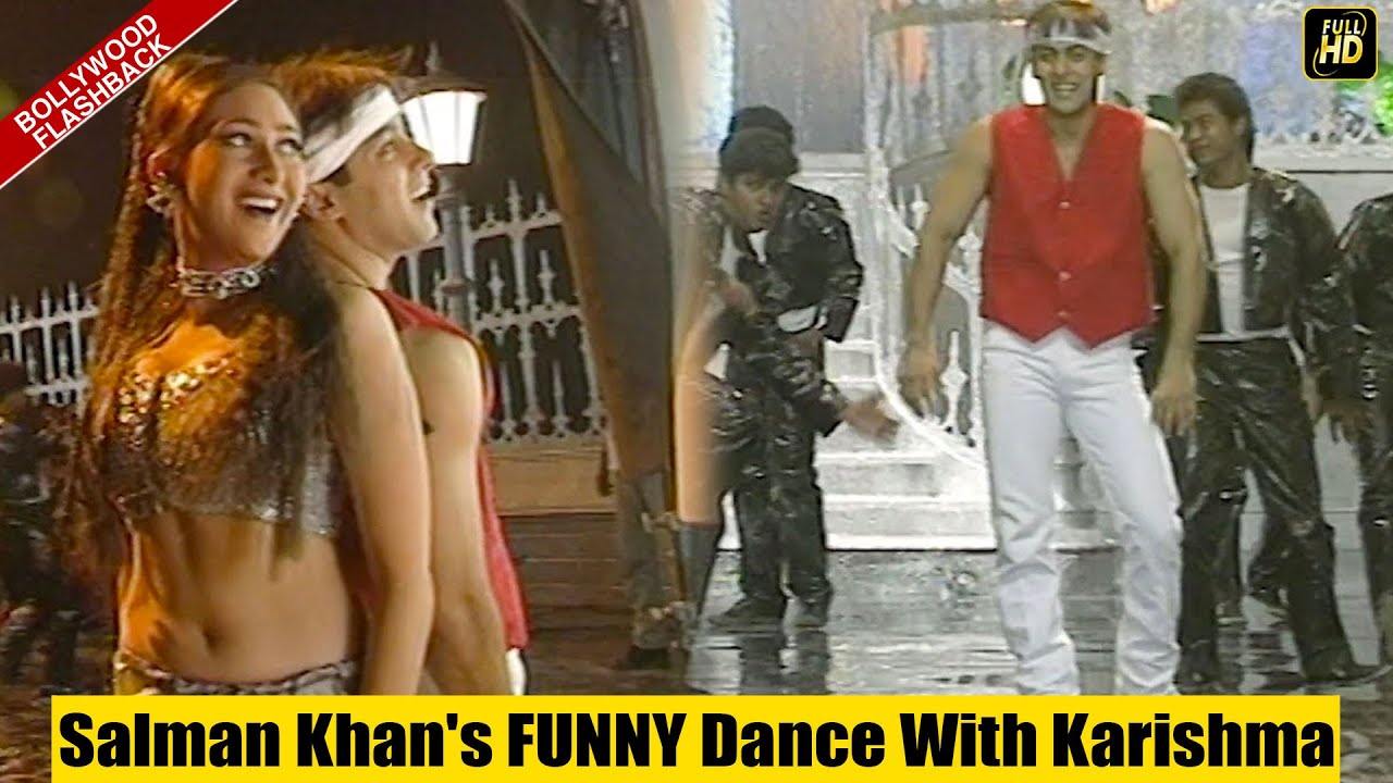 Salman Khan's FUNNY Dance With Karishma on Tan Tana Tan Tan Taara Song |  Flashback Judwaa Making