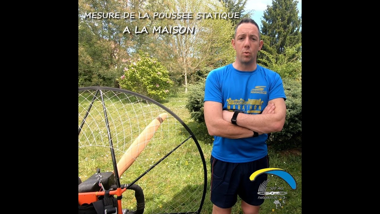 Mesure de la poussée statique à la maison paramoteur top 80. Static thrust paramotor.