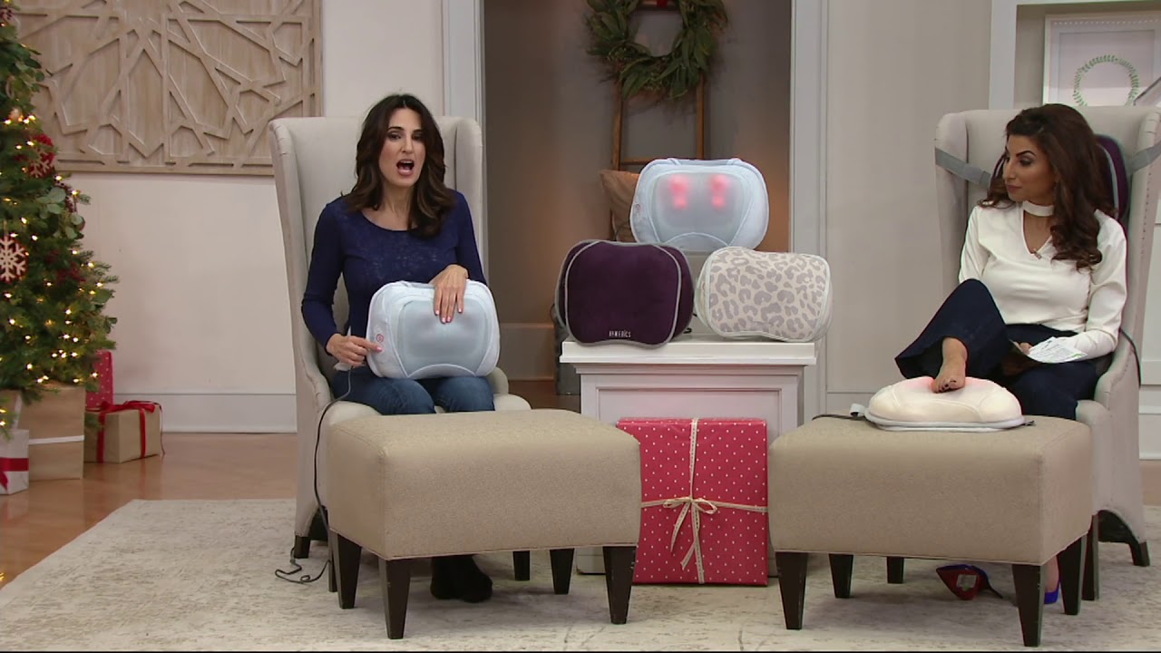 HoMedics 3D Shiatsu Heated Massage Pillow with Cover and Strap on QVC