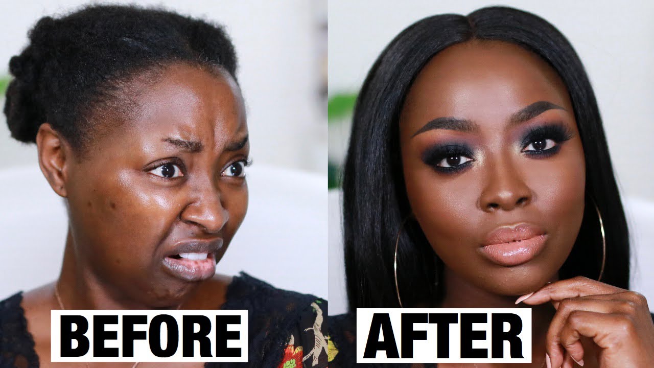 1 HOUR GLAM TRANSFORMATION + SMOKEY EYE TUTORIAL GRWM | Mena Adubea