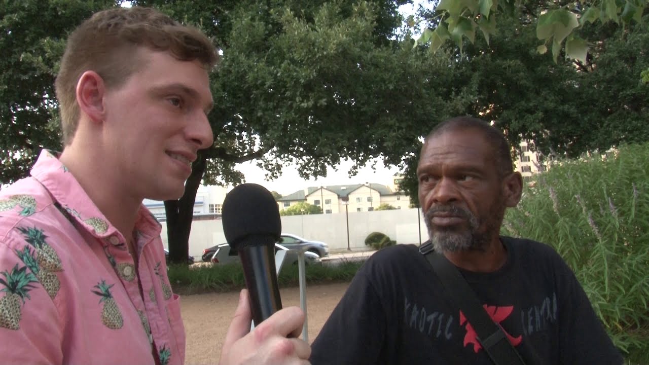 Interviewing Homeless People in Republic Square