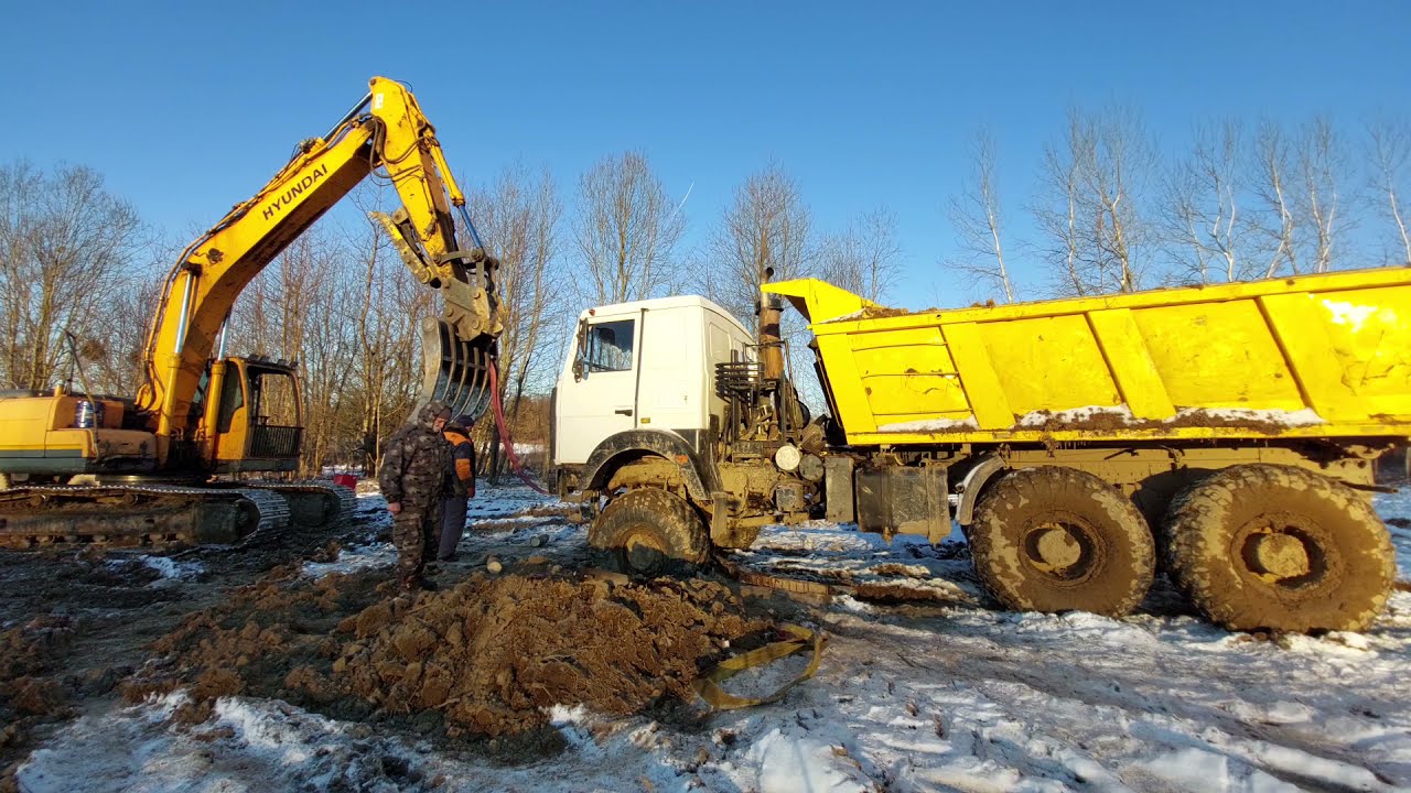 Сборка подвески МАЗа на земле | 3 дня ремонта в морозном поле