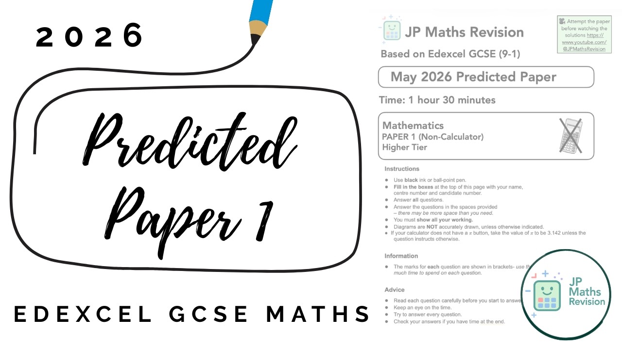 Предполагаемый вариант экзаменационного задания GCSE по математике (уровень Higher, часть 1, 2026...