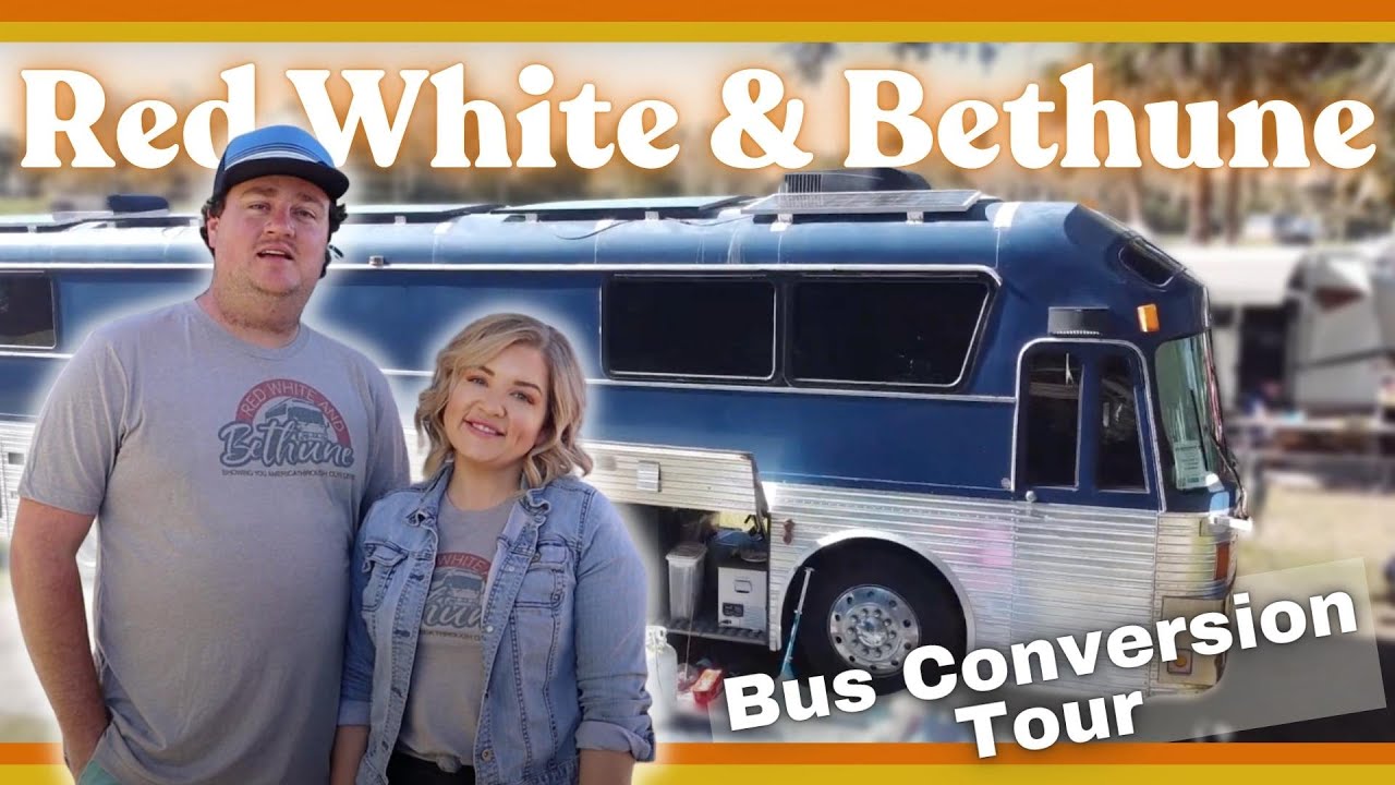 *** Red, White, & Bethune *** Tour Bus RV Conversion Tour - Fulltime Family of Five