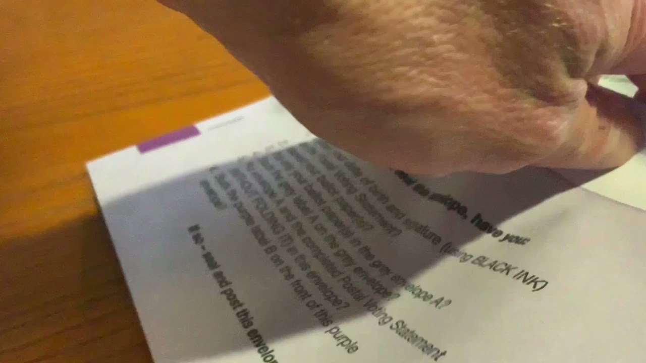 Postal vote instructions