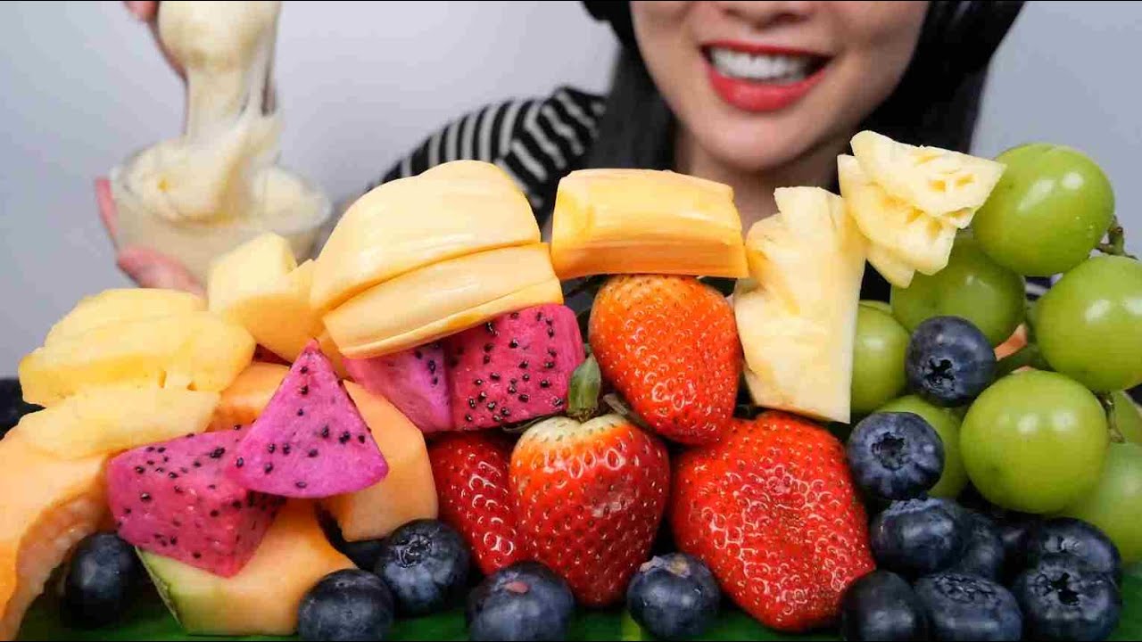 MOCHI FONDUE FRESH FRUITS (ASMR EATING SOUNDS) NO TALKING | SAS-ASMR