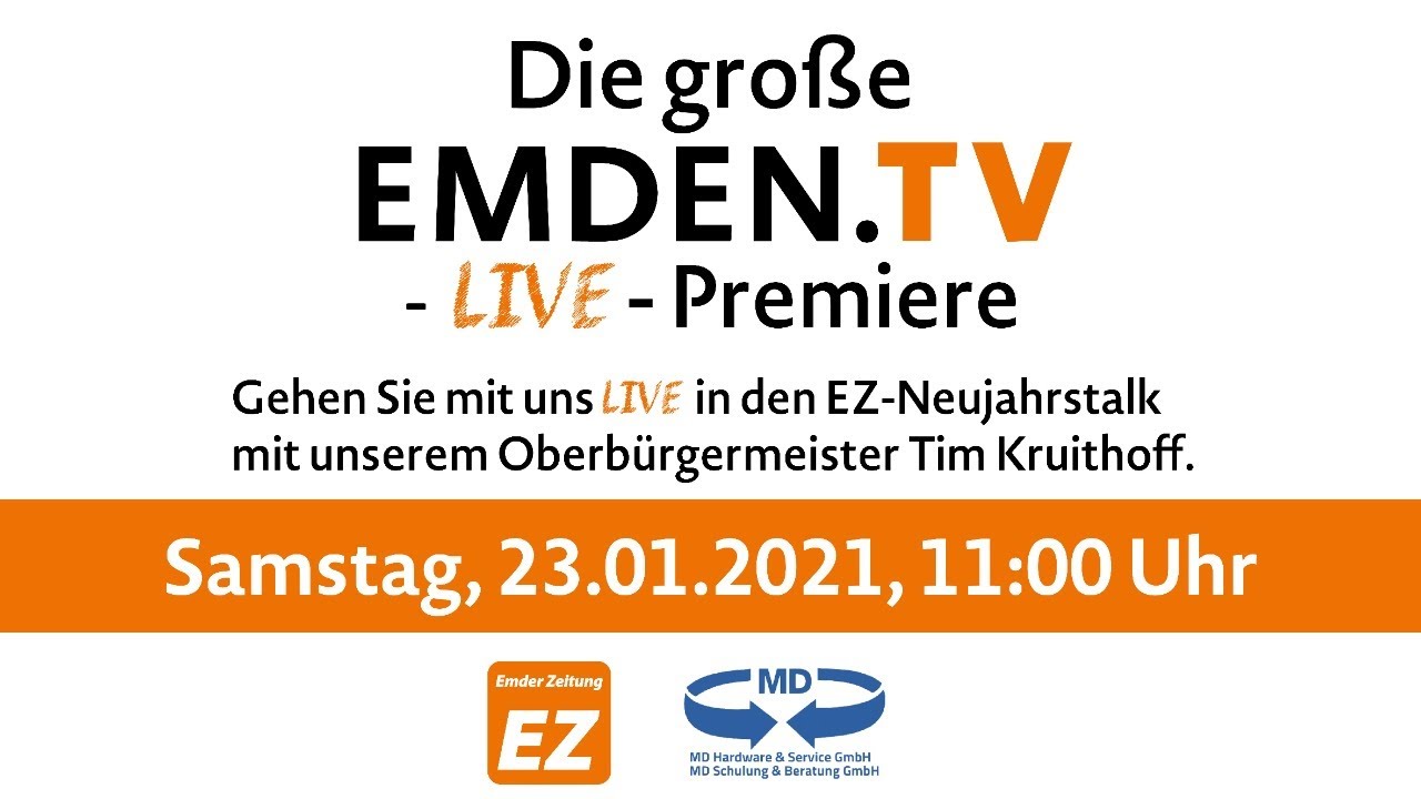 Emden.TV - LIVE: Neujahrstalk mit Oberbürgermeister Tim Kruithoff