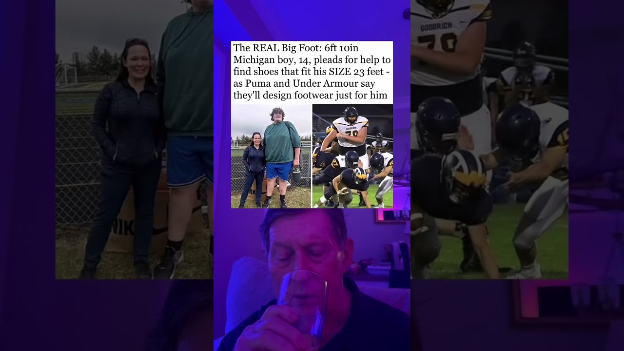 The Real Big Foot: 6ft 10in Michigan Boy Pleads For Help To Find Shoes That Fit His Size.