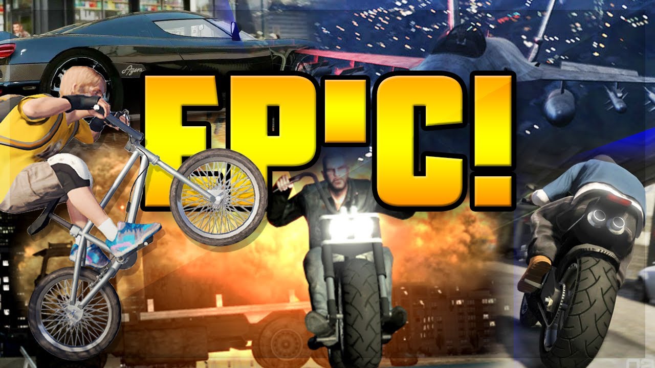 EPIC GTA 5 STUNT MONTAGE! (Jets, Cars, Motorbikes & BMX Bikes)