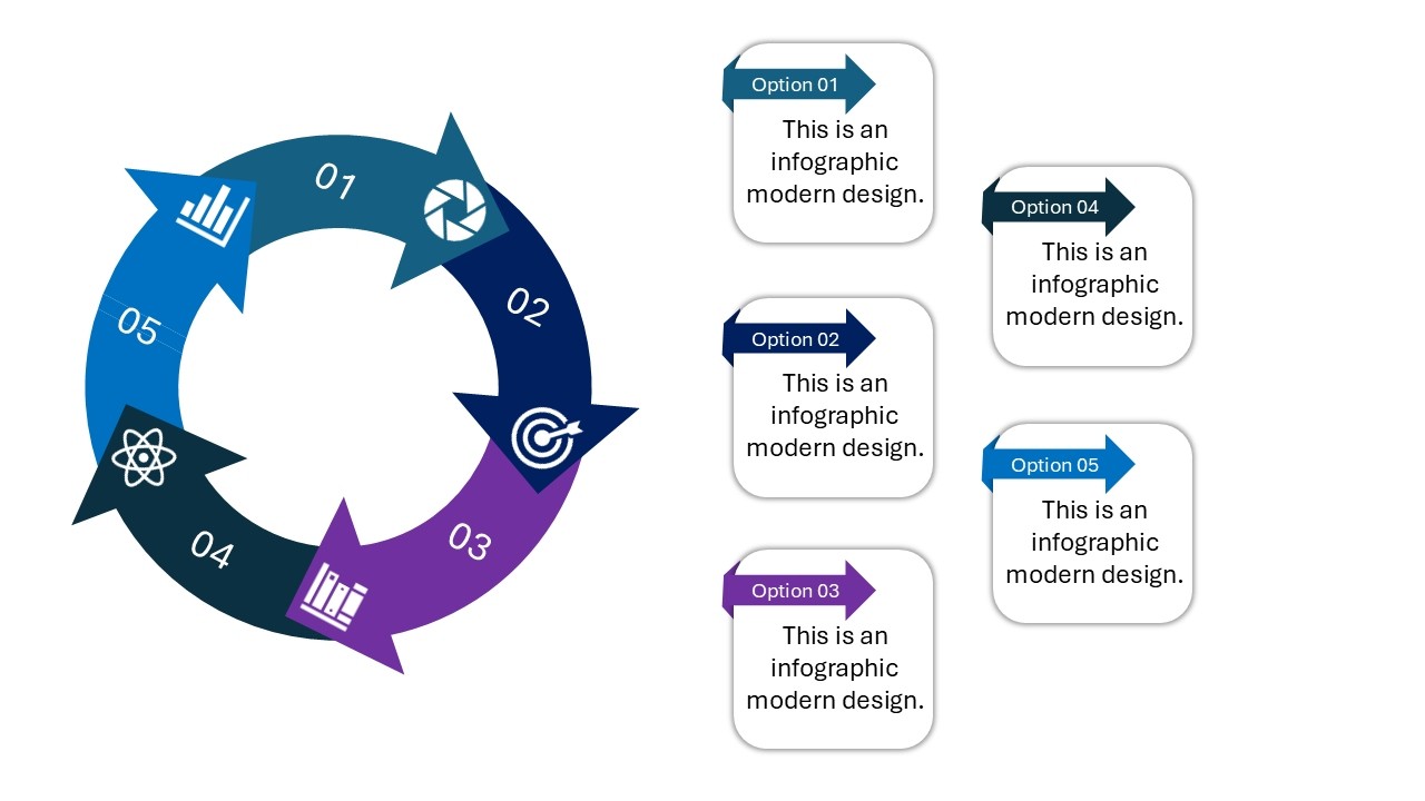 5 Step Workflow Infographic Presentation with Animation in PowerPoint