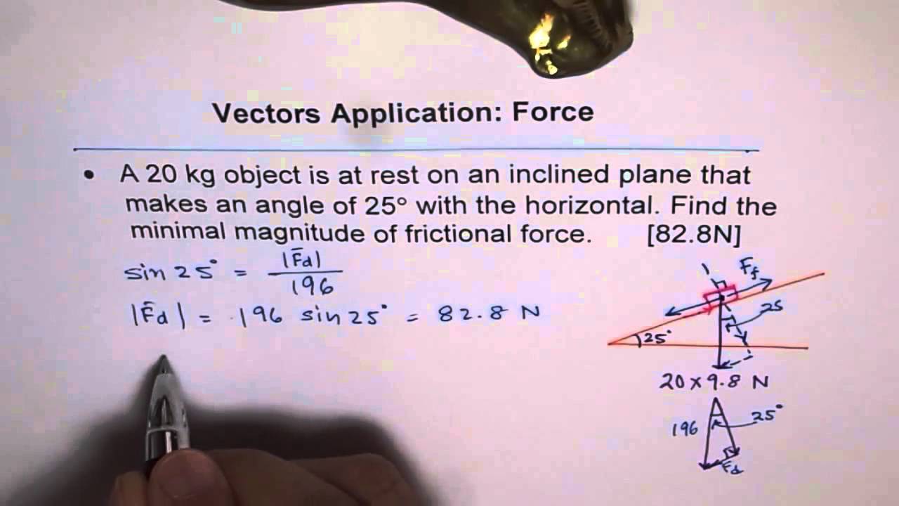 Find Friction Force in Inclined Plane