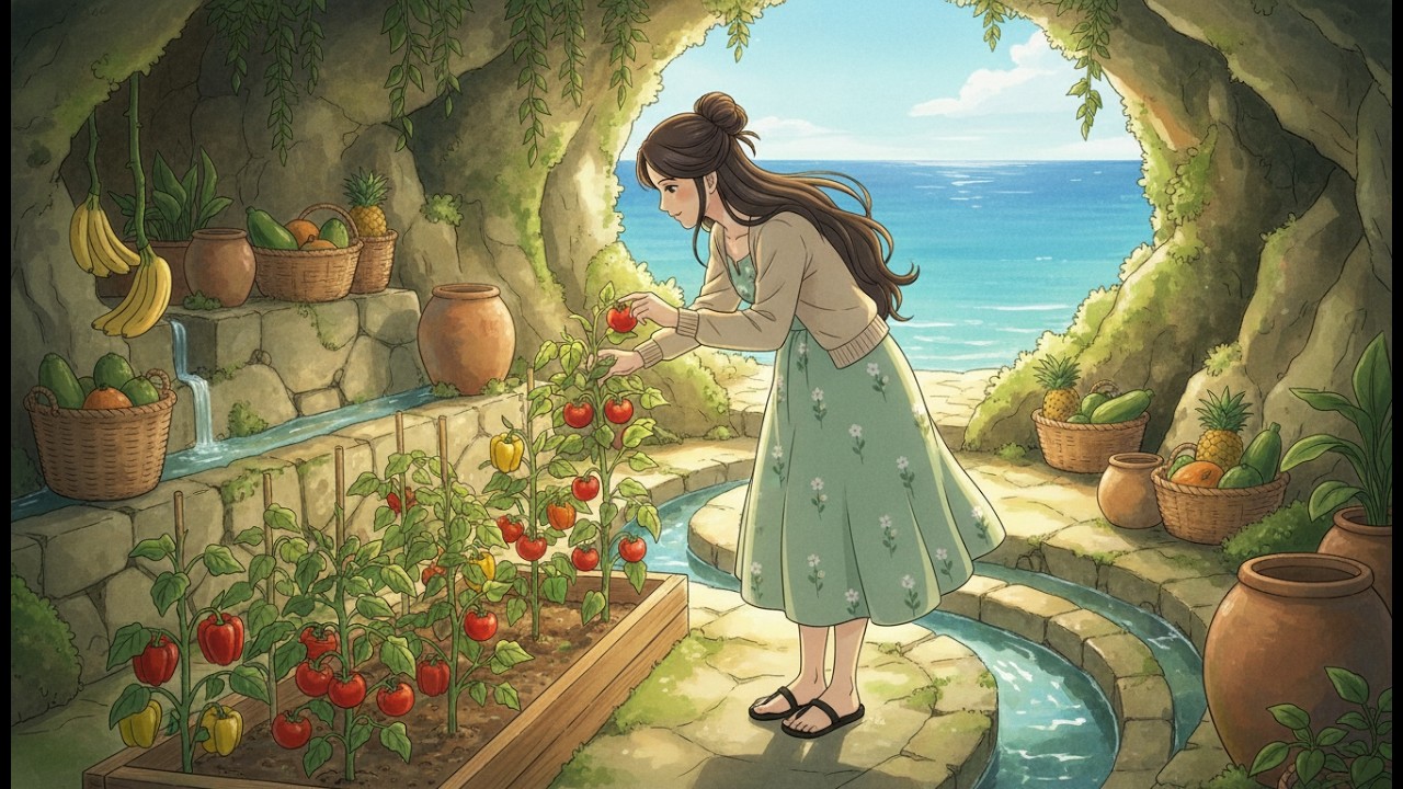 A Perfect Day in Our Seaside Cave Home | Peaceful Ghibli-Style Life by the Ocean