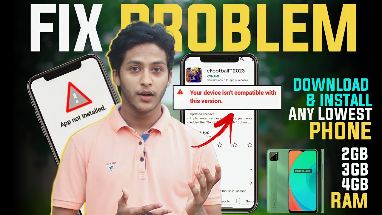 Install eFootball 2025 Mobile In Incompatible Devices 2GB/3GB/4GB | App Not Installed Problem Solve💯