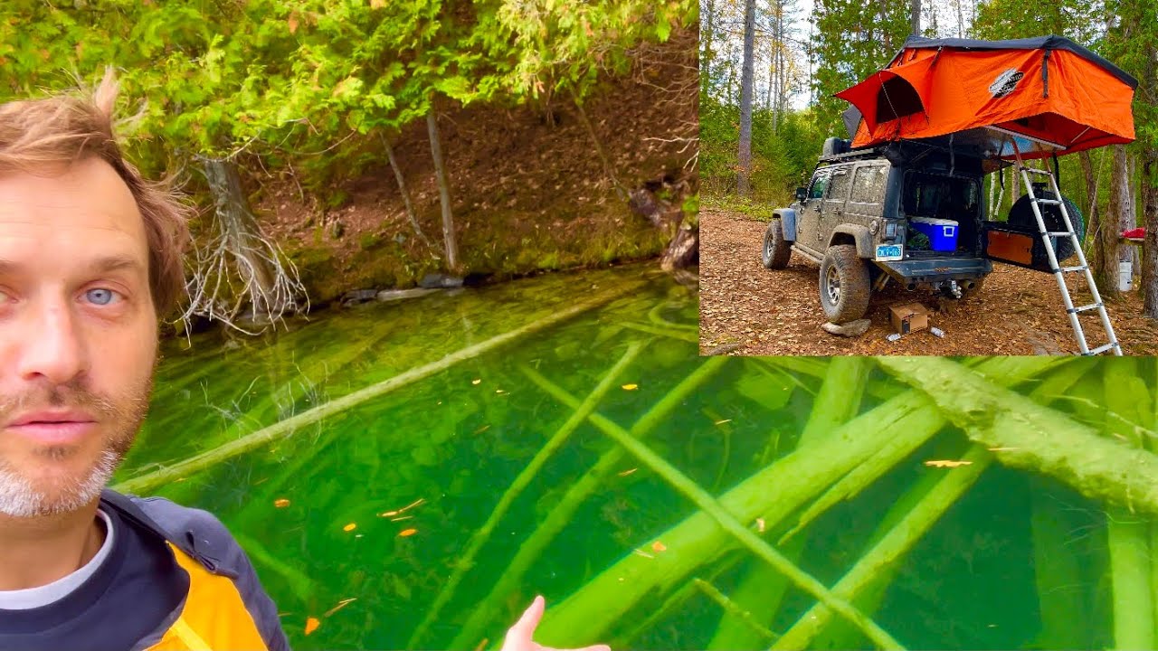 Overland camping, Jeep Wrangler 4x4 Offroad and all the beaver two guys could handle