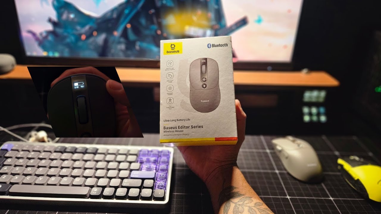 Mouse com tela OLED para produtividade? Baseus BS-007PRO  Unboxing e Opinião