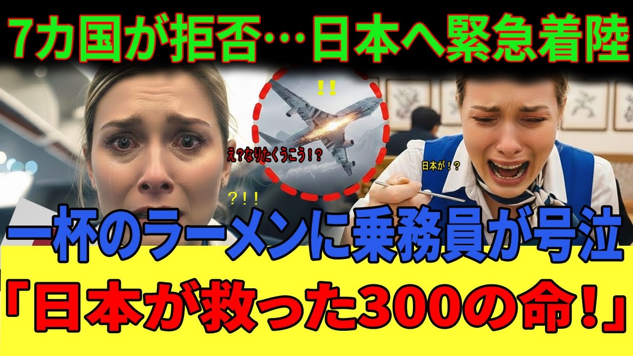 【海外の反応】7カ国が「受け入れ不可！」絶望のフランス機を救った日本の神対応に世界が涙！「一杯のラーメンが忘れられない…」