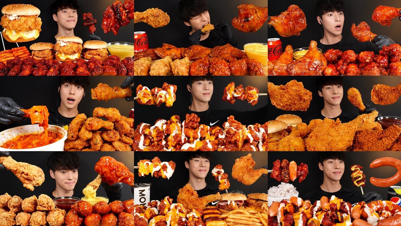 치킨 먹방 모음집🍗 땅규 치킨 먹방 FRIED CHICKEN 1 HOUR ASMR MUKBANG EATING SOUNDS (NO TALKING)