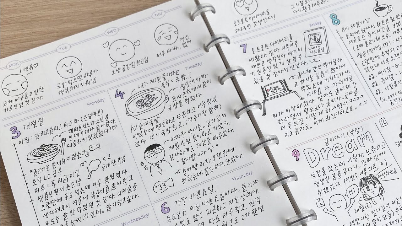 [일주일 일기 몰아쓰기]  일기 쓰기 귀찮고 자꾸 밀린다면 이렇게 써 보세요 | 위클리다꾸 &bull; 그림일기 &bull; 다이어리추천